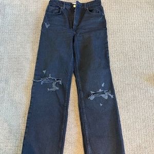Zara black distressed jeans